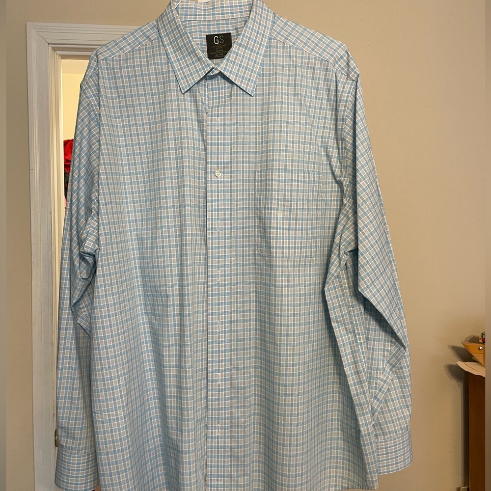 GS Men's Classic Blue Checkered Shirt